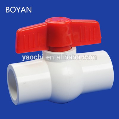 China Factory Taizhou For Irrigation Plastic White Grey PVC Compact Ball Valve